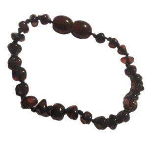 VTG Baltic Amber Beaded Knotted Bracelet w Hidden Screw Clasp Small 6”